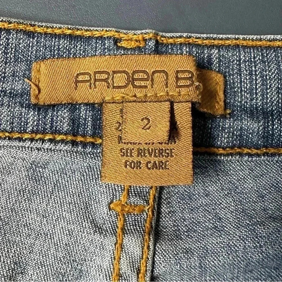 Arden B Womens Jeans Size 2 Blue Wide Two Tone Raw Cuffs - Picture 7 of 13